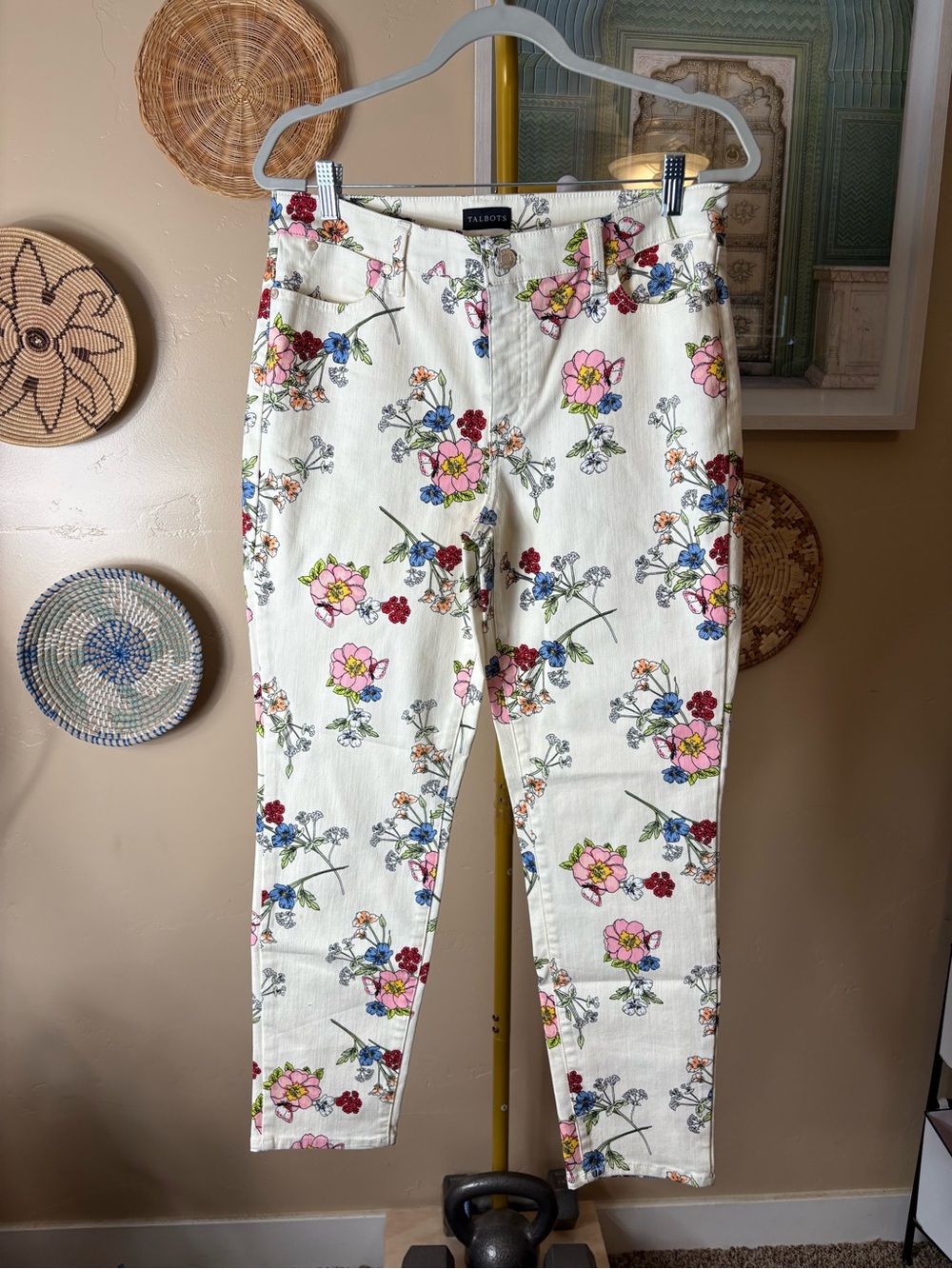 Talbots White Floral Jeans